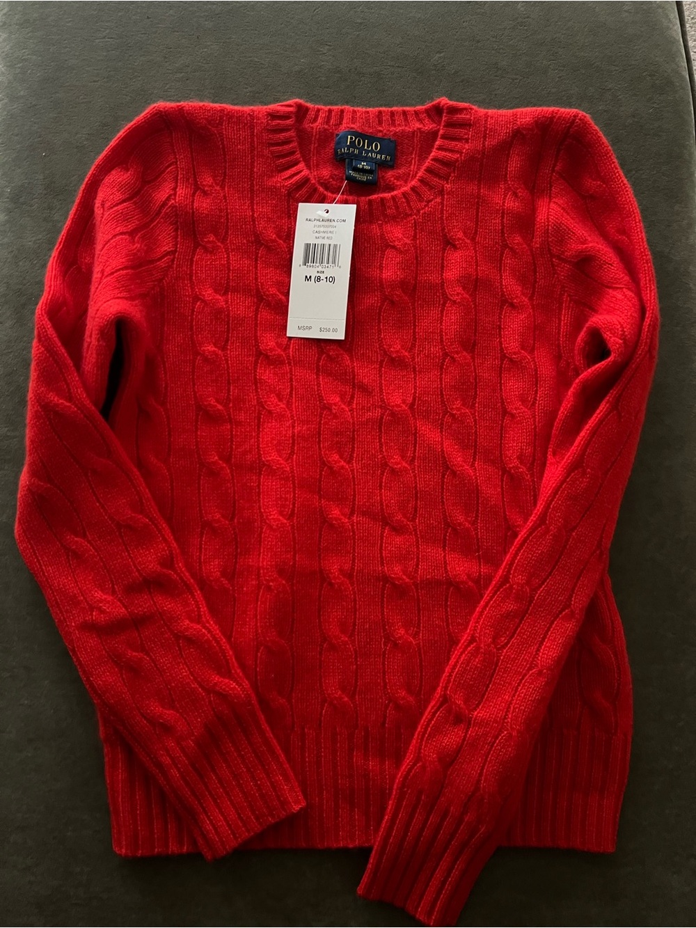 Polo Ralph Lauren girls cashmere size m 8-10 sweater.. new with tags